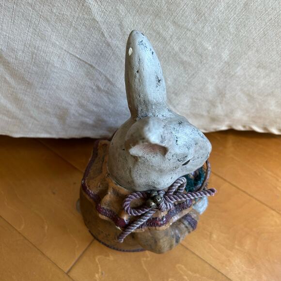 Vintage Deborah Graham Paper Mache Bunny Rabbit Basket Primitive Signed 12” - Picture 8 of 10